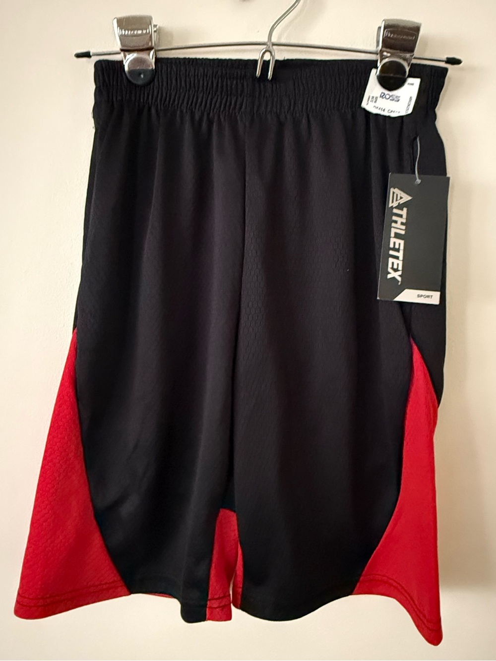 Athletex Kids Black and Red Sport Shorts